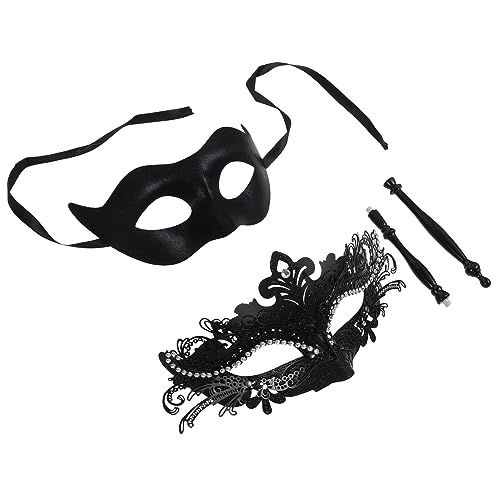 ROMISBABA 2Stücke Halbgesicht Maskerade Maske mit Stab Elegantes Design für Karneval Halloween Partys Requisite für Damen Herren ROMISBABA 2Stücke Halbgesicht Maskerade Maske mit Stab Elegantes Design für Karneval Halloween Partys Requisite für Damen Herren von ROMISBABA
