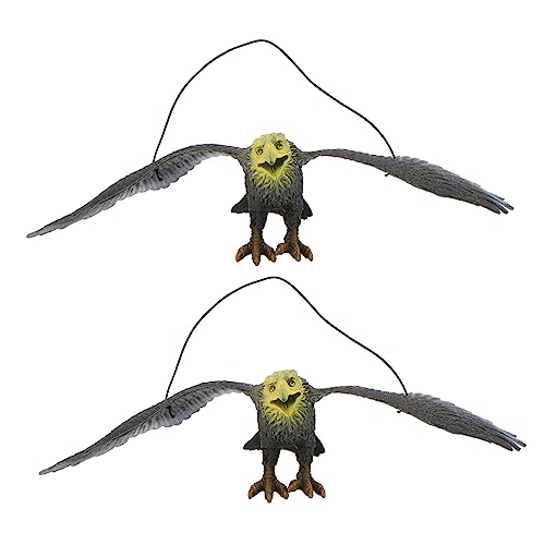 ROMISBABA 2 Stück Imitationsadler Modellspielzeug Tiermodellspielzeug für Kinder zur Vogelabwehr im Garten Hergestellt Strapazierfähigem Kunststoff Schwarz von ROMISBABA