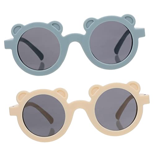 ROMISBABA 2Stücke Sonnenbrille mit Bärchenohren Langlebige Kindersonnenbrillen für Sommerreisen Partys für Jungen Jahre von ROMISBABA