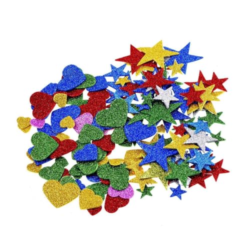ROMISBABA 2er Pack Glitzernde Herz und Sternaufkleber Selbstklebend Strahlend für DIY Bastelprojekte Scrapbooking Kinderzimmer Wanddekoration ROMISBABA 2er Pack Glitzernde Herz und Sternaufkleber Selbstklebend Strahlend für DIY Bastelprojekte Scrapbooking Kinderzimmer Wanddekoration von ROMISBABA