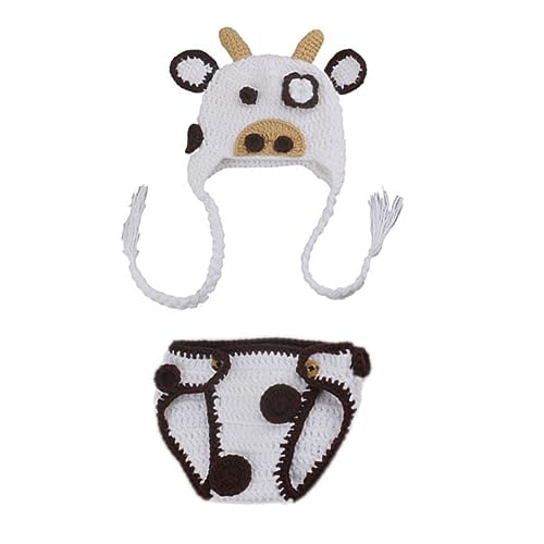 ROMISBABA 2stücke Teiliges Outfit Mit Kuhmütze Und Windel Fotorequisit Für Neugeborene Und Atmungsaktiv Für Fotoshootings Und Alltagskleidung Farben Weiß Kaffee Und Khaki ROMISBABA 2stücke Teiliges Outfit Mit Kuhmütze Und Windel Fotorequisit Für Neugeborene Und Atmungsaktiv Für Fotoshootings Und Alltagskleidung Farben Weiß Kaffee Und Khaki von ROMISBABA