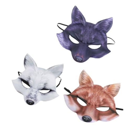ROMISBABA 3 Stück Teiliges EVA Halbgesicht Fuchs Masken Leicht und Vielseitig für Halloween Party Karneval Cosplay Kostüm Weiß Gelb Schwarz ROMISBABA 3 Stück Teiliges EVA Halbgesicht Fuchs Masken Leicht und Vielseitig für Halloween Party Karneval Cosplay Kostüm Weiß Gelb Schwarz von ROMISBABA