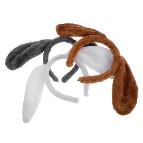 ROMISBABA 3 Stück Teiliges Plüsch haustier haarreifen Hundeohren Stirnband Tierkostüm Zubehör für Fasching Party Bühne Angenehm Kindgerecht von ROMISBABA