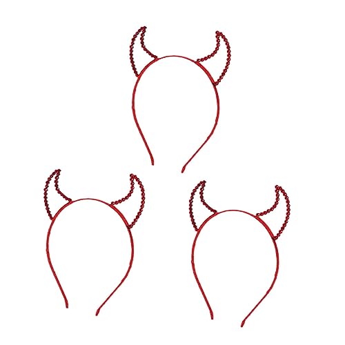 ROMISBABA 3 Stück Teufelshörner Haarreif mit Roten Strasssteinen Leichtes Halloween Kostümzubehör für Damen Langlebige Cosplay Requisiten für Party und Karneval ROMISBABA 3 Stück Teufelshörner Haarreif mit Roten Strasssteinen Leichtes Halloween Kostümzubehör für Damen Langlebige Cosplay Requisiten für Party und Karneval von ROMISBABA