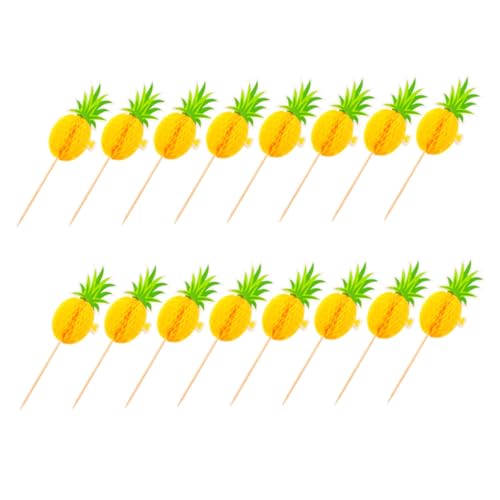 ROMISBABA 30 Stück Teiliges Hawaiian Cake Picks Kreative Tortendeko mit Ananas Design Party Dessert Cake Decorative Props für Geburtstag und Festlichkeiten von ROMISBABA