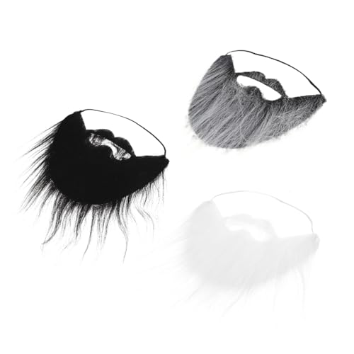 ROMISBABA 3Stücke Falscher für Kostümparty Halloween Teiliges mit Schwarzem Grauem Weißen Schnurrbart Hautfreundlichem Material Cosplay ROMISBABA 3Stücke Falscher für Kostümparty Halloween Teiliges mit Schwarzem Grauem Weißen Schnurrbart Hautfreundlichem Material Cosplay von ROMISBABA