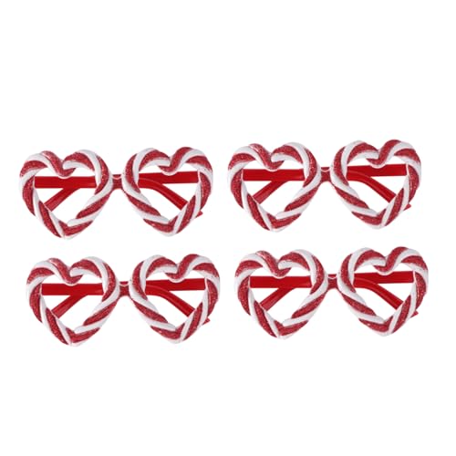 ROMISBABA 4 Paare Herzbrillen Partybrillen in Bonbonfarben Lustige Foto Requisiten für Valentinstag Damen und Herren Rahmenlose Sonnenbrillen als Dekoratives Partyzubehör und von ROMISBABA