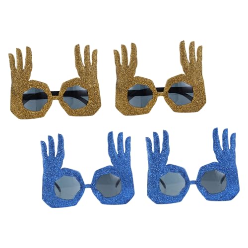 ROMISBABA 4 Stück Finger-sonnenbrillen Ok-hand-geste Lustige Partybrille Glitzer Kostümzubehör Für Frauen und Männer Vielseitige Spaßbrille ROMISBABA 4 Stück Finger-sonnenbrillen Ok-hand-geste Lustige Partybrille Glitzer Kostümzubehör Für Frauen und Männer Vielseitige Spaßbrille von ROMISBABA