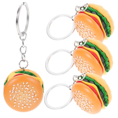 ROMISBABA 4 Stück Hamburger Schlüsselanhänger aus Robustem Material Realistische Simulation Vielseitiger Anhänger für Schlüssel Taschen Geburtstags Themenpartys Trendiges Geschenk und ROMISBABA 4 Stück Hamburger Schlüsselanhänger aus Robustem Material Realistische Simulation Vielseitiger Anhänger für Schlüssel Taschen Geburtstags Themenpartys Trendiges Geschenk und von ROMISBABA