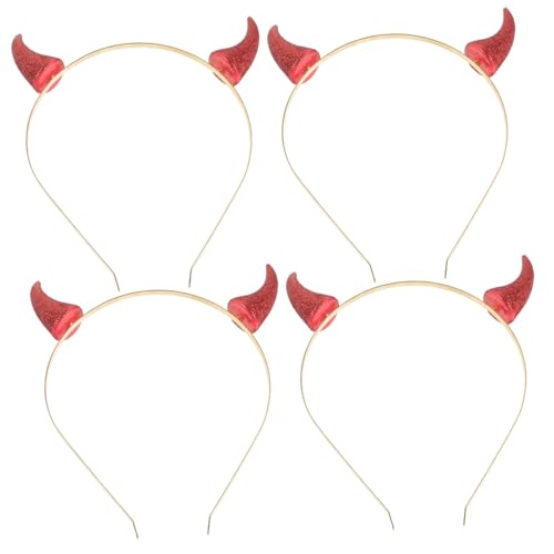 ROMISBABA 4 Stück Rotes Horn Stirnband Teiliges mit Goldglänzenden Oxhörnern Flexibler Langlebiger Kopfschmuck für Halloween Party Cosplay und Stabiler Sitz Wiederverwendbar ROMISBABA 4 Stück Rotes Horn Stirnband Teiliges mit Goldglänzenden Oxhörnern Flexibler Langlebiger Kopfschmuck für Halloween Party Cosplay und Stabiler Sitz Wiederverwendbar von ROMISBABA