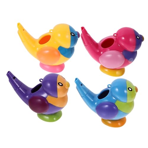 ROMISBABA 4 Stück Teiliges Badewannenspielzeug Vogelpfeife Cartoon Badepartner Leichtes Wasserspielzeug Fördert und Lungenkapazität für Jungen Mädchen von ROMISBABA