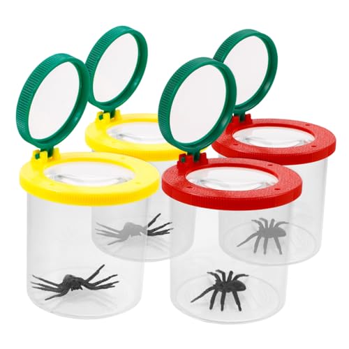 ROMISBABA 4 Stück Teiliges Insektenbeobachtungsset mit Integrierter Lupe Benutzerfreundliches Einsteckdesign für Junge Mädchen Naturerkundung und Insektenforschung im Garten von ROMISBABA