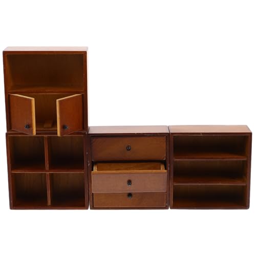 ROMISBABA 4 Stück Teiliges Miniatur Puppenhausmöbel Stabiler Mini Bücherschrank Vielseitiger Aufbewahrungsschrank für Kreative zum Basteln ROMISBABA 4 Stück Teiliges Miniatur Puppenhausmöbel Stabiler Mini Bücherschrank Vielseitiger Aufbewahrungsschrank für Kreative zum Basteln von ROMISBABA