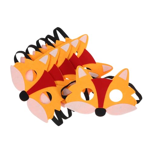 ROMISBABA 6 Stück Fuchs Halbgesichts Masken aus Filz Tier Cosplay Masken für Halloween Fasching Kostüm Party Gruselige und Lustige Fox Party Decorations Erwachsenen Tiermasken von ROMISBABA