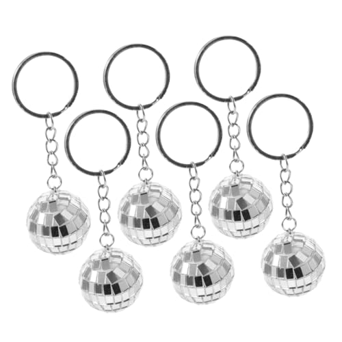ROMISBABA 6 Stück Mini Discokugel Schlüsselanhänger Spiegelkugel Anhänger mit Reflektierendem Design Party Dekoration und Geschenkidee für Disco Fans und Mottopartys von ROMISBABA