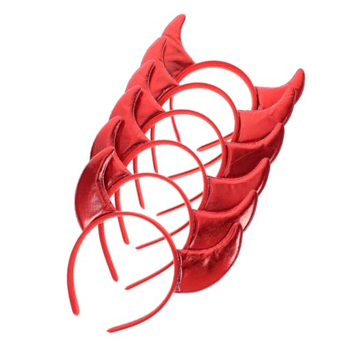 ROMISBABA 6 Stück Teiliges Teufelshörner Haarband mit Glitzer für Halloween Rotes Cosplay Kopfschmuck Damen Party Kostüm Haarreif für Fasching und Karneval von ROMISBABA