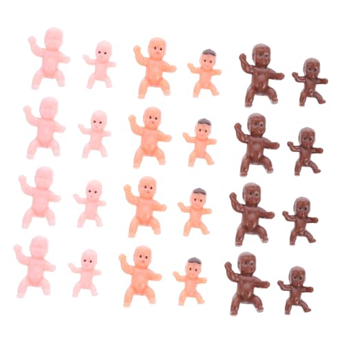 ROMISBABA 60 Stück Teiliges Puppen Mini Junge Mädchen aus Langlebigem Kunststoff Farblich Sortiert Geeignet für Shower Spiele Badespaß und Bastelaktivitäten Hauttöne Latein und Schwarz von ROMISBABA