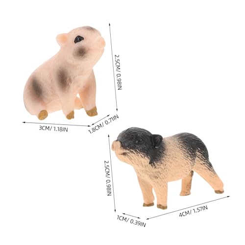 ROMISBABA 6stücke Miniatur-schweinestatue Teiliges Als Puppenhauszubehör Realistische Nutztierfiguren Für Tischdekoration Und Bauernhoftier-Spielzeug von ROMISBABA