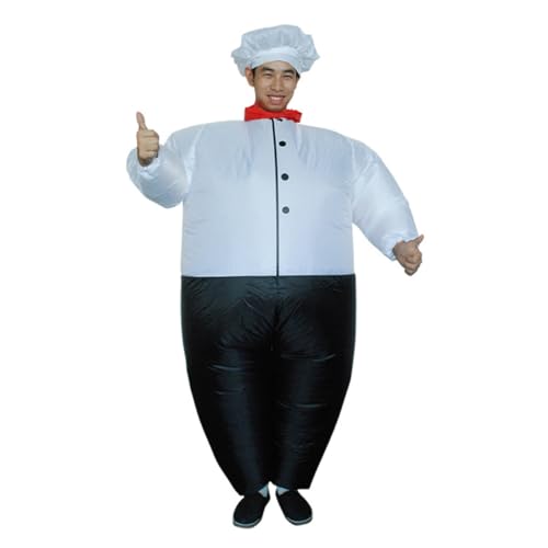 ROMISBABA Aufblasbares Kochkostüm für Erwachsene Cartoon Fat Chef Design Leichtes Polyester Halloween Party Cosplay Bodysuit Einheitsgröße ROMISBABA Aufblasbares Kochkostüm für Erwachsene Cartoon Fat Chef Design Leichtes Polyester Halloween Party Cosplay Bodysuit Einheitsgröße von ROMISBABA