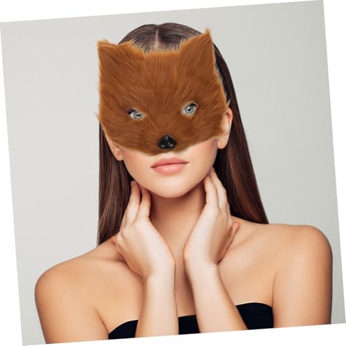 ROMISBABA Cosplay Fuchs Masken mit und Fingerhandschuhen Weiches Leichtes Party Accessoire für Halloween und Kostümfeste Wiederverwendbar und Braun von ROMISBABA