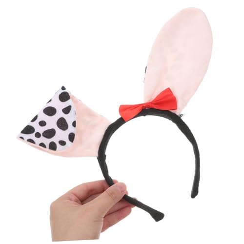 ROMISBABA Dalmatiner Hundeohren Stirnband mit Formbaren Ohren Draht Weiches Plüsch Haarreif für Damen Erwachsene Bequemes Tierkostüm Zubehör für Mottoparty Halloween Cosplay Alltag von ROMISBABA