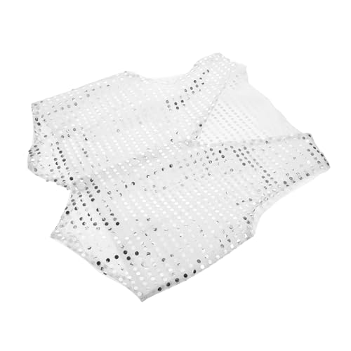 ROMISBABA Disco-Kinderbekleidung Hip-Hop-Westen verdrahtete Bänder Kinderwesten artikulierte Ringe Weste für Damen Paillettenweste zum Anziehen Disco-Party-Weste Chemiefasermischung Silver ROMISBABA Disco-Kinderbekleidung Hip-Hop-Westen verdrahtete Bänder Kinderwesten artikulierte Ringe Weste für Damen Paillettenweste zum Anziehen Disco-Party-Weste Chemiefasermischung Silver von ROMISBABA