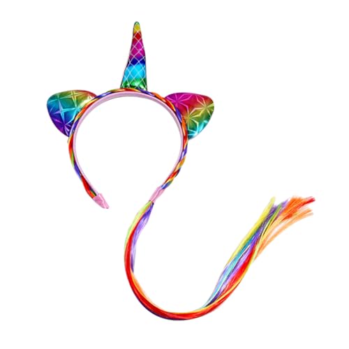 ROMISBABA Einhorn Design Haarreif mit Farbigen Kunsthaar Extensions Leichtes Formstabiles Haar Accessoire für Bunter Party Kopfschmuck für Mädchen Kostümzubehör ROMISBABA Einhorn Design Haarreif mit Farbigen Kunsthaar Extensions Leichtes Formstabiles Haar Accessoire für Bunter Party Kopfschmuck für Mädchen Kostümzubehör von ROMISBABA