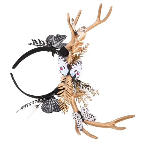 ROMISBABA Extragroßes Hirschgeweih-haarband mit Schmetterlingsblumen Leichtes Komfortables Geweih-haarreif für Damen und Mädchen Festliches Accessoire für Weihnachten Halloween und Party ROMISBABA Extragroßes Hirschgeweih-haarband mit Schmetterlingsblumen Leichtes Komfortables Geweih-haarreif für Damen und Mädchen Festliches Accessoire für Weihnachten Halloween und Party von ROMISBABA