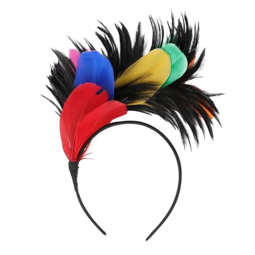 ROMISBABA Federn Fascinator Haarreif Halloween Kostüm Accessoire Karneval Masquerade Stirnband Damen Leicht und Angenehm für Party Cosplay von ROMISBABA