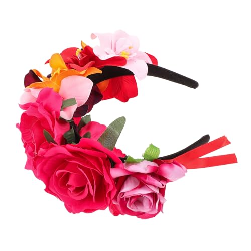 ROMISBABA Gothic Rosenblüten Haarreif Halloween Haarschmuck Leichtes Stirnband für Damen Party Cosplay Festliche Blumenkrone Stilvoll und Wiederverwendbar von ROMISBABA