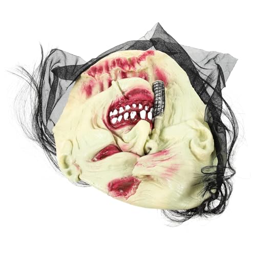ROMISBABA Gruselige Halloween aus Langlebigem mit Langem Hals Leichte Horror Gesichtsmaske für Erwachsene für Halloween Cosplay und Maskenball Unheimliches Party-accessoire von ROMISBABA