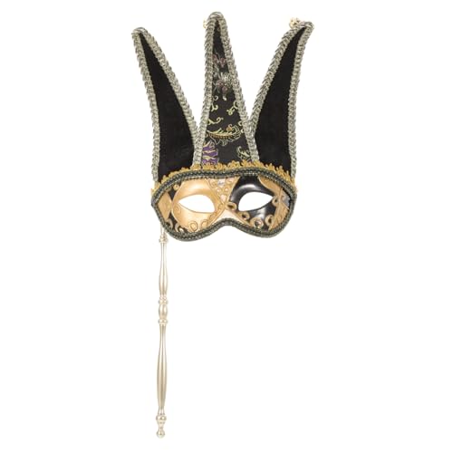 ROMISBABA Halbgesichts-handmaske für Cosplay und Halloween Schwarze Venezianische Maske mit Griff Dekorative Unisex-masquerade für Karneval Kostümparty und Maskenball ROMISBABA Halbgesichts-handmaske für Cosplay und Halloween Schwarze Venezianische Maske mit Griff Dekorative Unisex-masquerade für Karneval Kostümparty und Maskenball von ROMISBABA