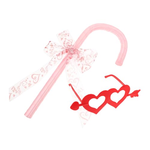ROMISBABA Halloween Bowknot Candy Cane mit Herz- Brille Tanzparty Requisiten für Valentinstag Rollenspiel Kostüm Zubehör von ROMISBABA