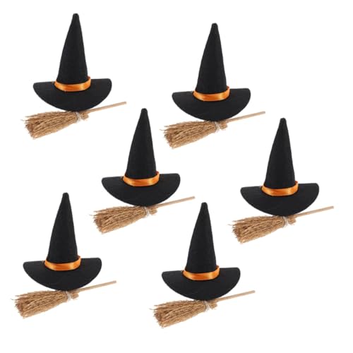 ROMISBABA Halloween Deko Set mit Mini Hexenhüten und Besen Kreative DIY Bastelideen Platzsparende Teilige Filz Halloween Dekoration für Party Büro und Zuhause ROMISBABA Halloween Deko Set mit Mini Hexenhüten und Besen Kreative DIY Bastelideen Platzsparende Teilige Filz Halloween Dekoration für Party Büro und Zuhause von ROMISBABA