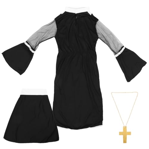 ROMISBABA Halloween Kostüm Damen Nonnenkostüm Plus Leichtes Cosplay Outfit für Karneval Fasching Verkleidung Bühnenauftritt und Maskenball von ROMISBABA