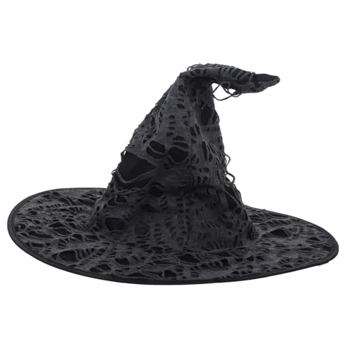 ROMISBABA Halloween Party Hexenhut mit Breiter Krempe Ausgefranstes Design Stilvolles Cosplay Accessoire für Halloween Kostüm und Hexen Geeignet für und Kostümwettbewerbe ROMISBABA Halloween Party Hexenhut mit Breiter Krempe Ausgefranstes Design Stilvolles Cosplay Accessoire für Halloween Kostüm und Hexen Geeignet für und Kostümwettbewerbe von ROMISBABA