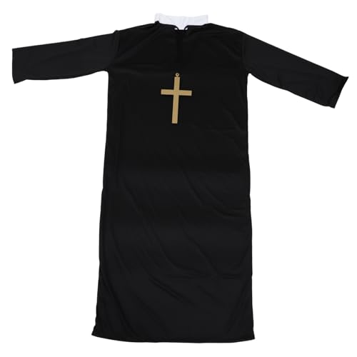 ROMISBABA Halloween Priesterkostüm Erwachsene Kreative Schwarze Priesterrobe mit Kapuze Einteiliges Cosplay Kostüm für Partys Verkleidung Rollenspiel Passend ROMISBABA Halloween Priesterkostüm Erwachsene Kreative Schwarze Priesterrobe mit Kapuze Einteiliges Cosplay Kostüm für Partys Verkleidung Rollenspiel Passend von ROMISBABA