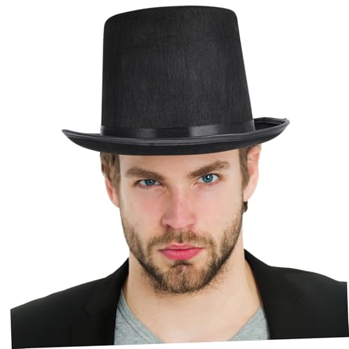 ROMISBABA Halloween Schwarzer Filz Zauberer Hut Hochhut Gentleman Kostüm Party Requisit für Erwachsene Cosplay ROMISBABA Halloween Schwarzer Filz Zauberer Hut Hochhut Gentleman Kostüm Party Requisit für Erwachsene Cosplay von ROMISBABA