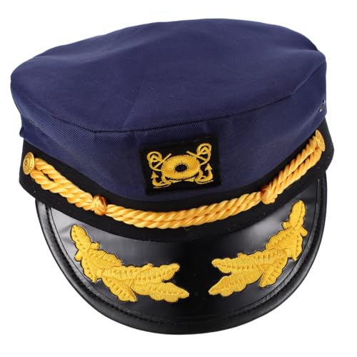 ROMISBABA Kapitänsmütze Wasserfest Kostüm Mütze Verstellbar Marineblau Matrosenhut Für Party Cosplay Seemannskostüm von ROMISBABA