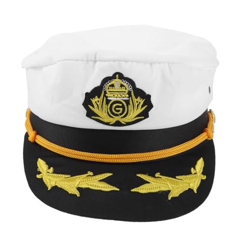 ROMISBABA Kapitänsmütze für Erwachsene Verstellbare Cosplay Mütze mit Gesticktem Design für Kostümpartys Leicht Atmungsaktiv für Fotos Auftritte von ROMISBABA