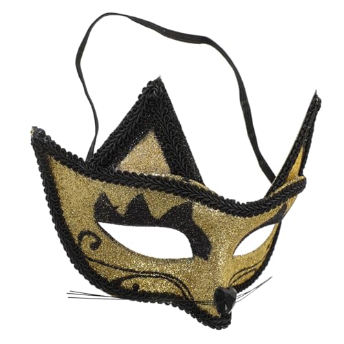 ROMISBABA Katze Maske Venezianisch Goldfarbig Maskerade Mask Karneval Halloween Kostüm Party Atmungsaktiv Cosplay von ROMISBABA