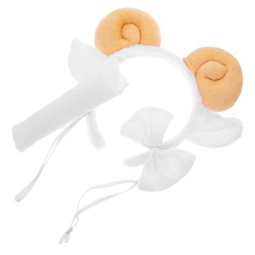 ROMISBABA Kuscheliges Schaf Kostüm mit Stirnband und Fliege Weiches Plüsch Haarreif Accessoire für Damen Bequemes Cosplay Partyzubehör für Halloween und Fasching von ROMISBABA