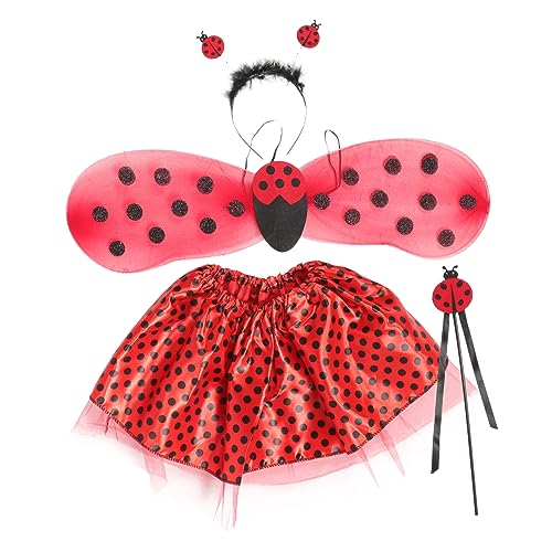 ROMISBABA Mädchen Marienkäfer Kostüm Teilig mit Flügeln und Netzrock Atmungsaktiv Hautfreundlich für Karneval Geburtstagsdeko Cosplay Party Bühne ROMISBABA Mädchen Marienkäfer Kostüm Teilig mit Flügeln und Netzrock Atmungsaktiv Hautfreundlich für Karneval Geburtstagsdeko Cosplay Party Bühne von ROMISBABA