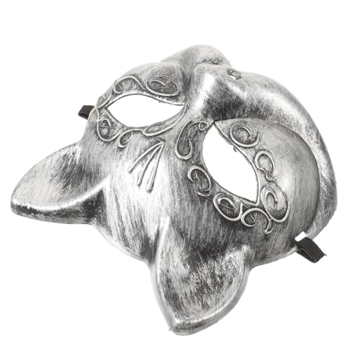 ROMISBABA Retro Halbgesichts Fuchsmaske Silber Verstellbar Lustige Karneval Masquerade Party Halloween Dekoration von ROMISBABA