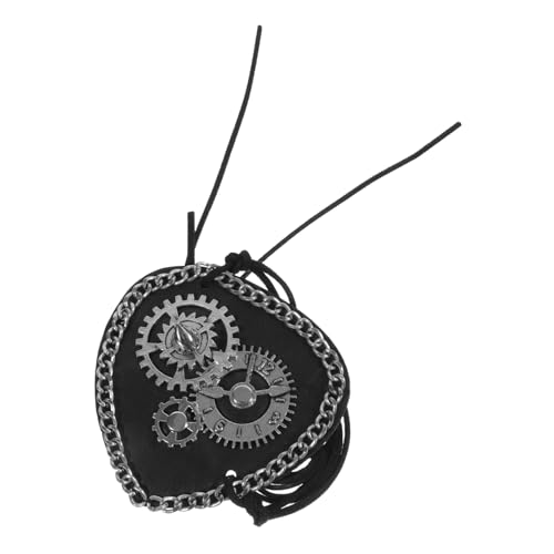 ROMISBABA Retro Piraten Augenklappe aus PU Einäugiges Vintage Cosplay Augenbedeckung Ornament mit Nieten Leicht und Klein für Halloween und Piraten Mottoparty von ROMISBABA