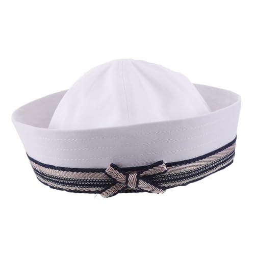 ROMISBABA Sailor Mütze Damen Leicht Captain Kostüm mit Elegantem Schleifenakzent für Cosplay Partys und Outdoor Aktivitäten Verstellbar von ROMISBABA