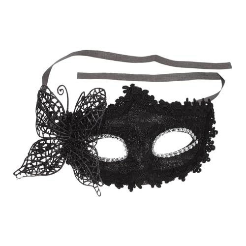 ROMISBABA Schwarze Spitzen Maske Damen Halbgesichts Venezianische Masquerade Ball Mask mit Verstellbarem Band für Fasching Halloween Kostüm Party Decor von ROMISBABA
