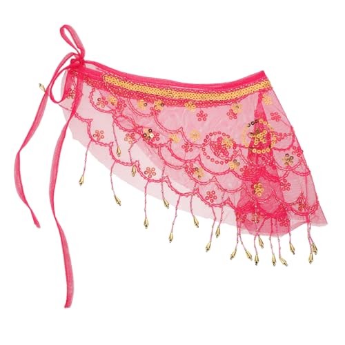 ROMISBABA Sheer Mesh Belly Dance Face Veil mit Perlen und Pailletten Fransen Atmungsaktiv Leichter Ägyptischer Tanzschal Vielseitig für Halloween Karneval Party Cosplay von ROMISBABA