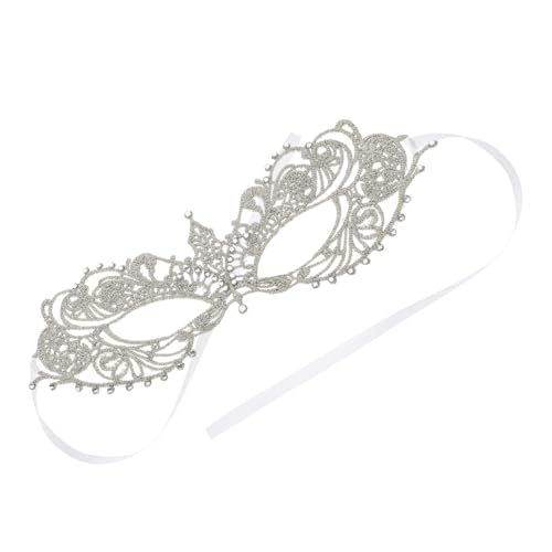 ROMISBABA Spitzenmasken Damen Halloween Maske aus Spitze mit Silbernem Band Kreative Halbgesichts Maske für Maskenball Karneval Kostüm Party und Cosplay Erwachsene ROMISBABA Spitzenmasken Damen Halloween Maske aus Spitze mit Silbernem Band Kreative Halbgesichts Maske für Maskenball Karneval Kostüm Party und Cosplay Erwachsene von ROMISBABA
