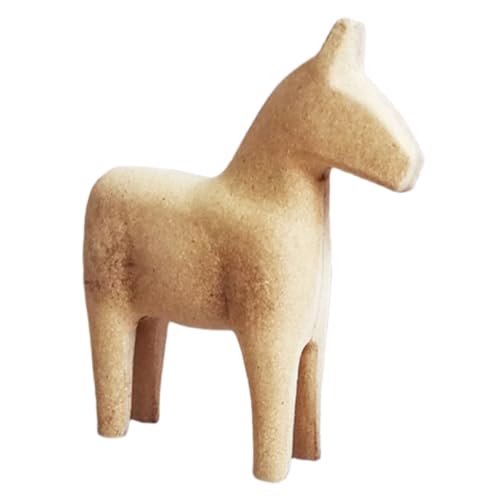 ROMISBABA Unvollendetes Holzpferd Ornament zum Bemalen und Bekleben Kreatives DIY Bastelset für Kleines Handliches Holzpferd als Dekoratives Familien von ROMISBABA